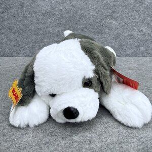 FAO Schwarz Mix Pups Beabull Puppy Plush 18" Lying Puppy Stuffed Animal NEW